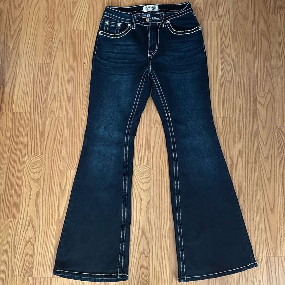Y JEANS LOS ANGELES bedazzled flare jeans